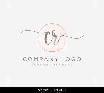 CR feminine logo. Usable for Nature, Salon, Spa, Cosmetic and Beauty Logos. Flat Vector Logo Design Template Element. Stock Vector