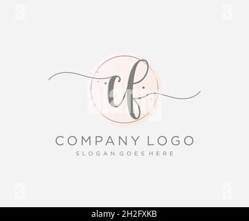 CF feminine logo. Usable for Nature, Salon, Spa, Cosmetic and Beauty Logos. Flat Vector Logo Design Template Element. Stock Vector