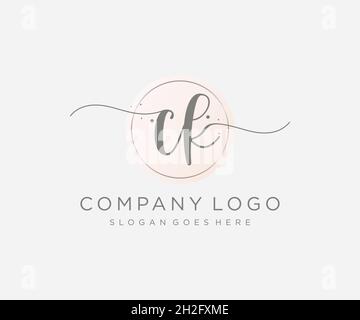 CK feminine logo. Usable for Nature, Salon, Spa, Cosmetic and Beauty Logos. Flat Vector Logo Design Template Element. Stock Vector