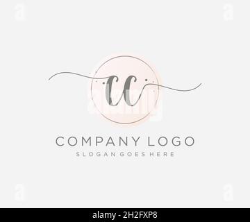 CC feminine logo. Usable for Nature, Salon, Spa, Cosmetic and Beauty Logos. Flat Vector Logo Design Template Element. Stock Vector