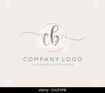 CB feminine logo. Usable for Nature, Salon, Spa, Cosmetic and Beauty Logos. Flat Vector Logo Design Template Element. Stock Vector
