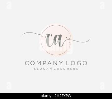 CA feminine logo. Usable for Nature, Salon, Spa, Cosmetic and Beauty Logos. Flat Vector Logo Design Template Element. Stock Vector