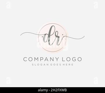DR feminine logo. Usable for Nature, Salon, Spa, Cosmetic and Beauty Logos. Flat Vector Logo Design Template Element. Stock Vector