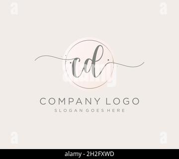 CD feminine logo. Usable for Nature, Salon, Spa, Cosmetic and Beauty Logos. Flat Vector Logo Design Template Element. Stock Vector