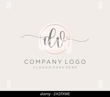 DV feminine logo. Usable for Nature, Salon, Spa, Cosmetic and Beauty Logos. Flat Vector Logo Design Template Element. Stock Vector