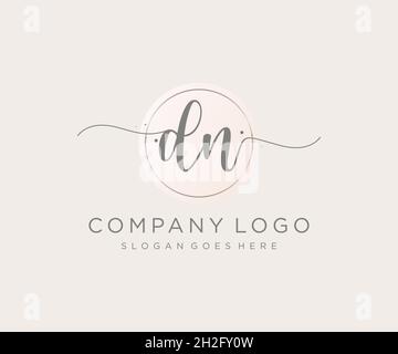 DN feminine logo. Usable for Nature, Salon, Spa, Cosmetic and Beauty Logos. Flat Vector Logo Design Template Element. Stock Vector