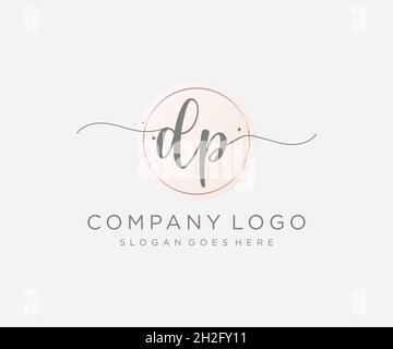 DP feminine logo. Usable for Nature, Salon, Spa, Cosmetic and Beauty Logos. Flat Vector Logo Design Template Element. Stock Vector