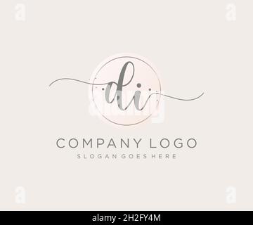 DI feminine logo. Usable for Nature, Salon, Spa, Cosmetic and Beauty Logos. Flat Vector Logo Design Template Element. Stock Vector