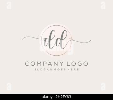 DD feminine logo. Usable for Nature, Salon, Spa, Cosmetic and Beauty Logos. Flat Vector Logo Design Template Element. Stock Vector