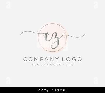 EZ feminine logo. Usable for Nature, Salon, Spa, Cosmetic and Beauty Logos. Flat Vector Logo Design Template Element. Stock Vector