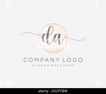 DA feminine logo. Usable for Nature, Salon, Spa, Cosmetic and Beauty Logos. Flat Vector Logo Design Template Element. Stock Vector