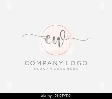 EW feminine logo. Usable for Nature, Salon, Spa, Cosmetic and Beauty Logos. Flat Vector Logo Design Template Element. Stock Vector