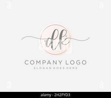 DK feminine logo. Usable for Nature, Salon, Spa, Cosmetic and Beauty Logos. Flat Vector Logo Design Template Element. Stock Vector
