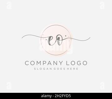EO feminine logo. Usable for Nature, Salon, Spa, Cosmetic and Beauty Logos. Flat Vector Logo Design Template Element. Stock Vector