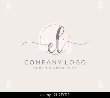 EL feminine logo. Usable for Nature, Salon, Spa, Cosmetic and Beauty Logos. Flat Vector Logo Design Template Element. Stock Vector