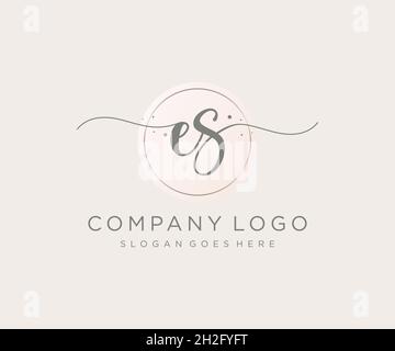 ES feminine logo. Usable for Nature, Salon, Spa, Cosmetic and Beauty Logos. Flat Vector Logo Design Template Element. Stock Vector