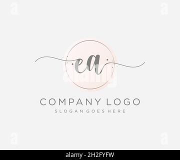 EA feminine logo. Usable for Nature, Salon, Spa, Cosmetic and Beauty Logos. Flat Vector Logo Design Template Element. Stock Vector