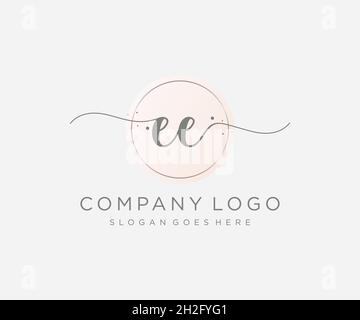 EE feminine logo. Usable for Nature, Salon, Spa, Cosmetic and Beauty Logos. Flat Vector Logo Design Template Element. Stock Vector