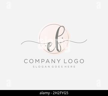 EF feminine logo. Usable for Nature, Salon, Spa, Cosmetic and Beauty Logos. Flat Vector Logo Design Template Element. Stock Vector