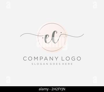 EC feminine logo. Usable for Nature, Salon, Spa, Cosmetic and Beauty Logos. Flat Vector Logo Design Template Element. Stock Vector