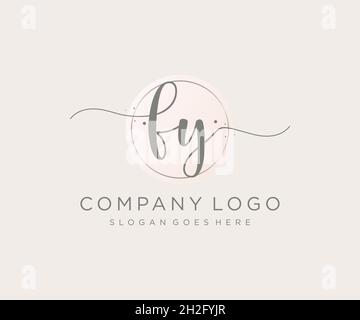 FY feminine logo. Usable for Nature, Salon, Spa, Cosmetic and Beauty Logos. Flat Vector Logo Design Template Element. Stock Vector