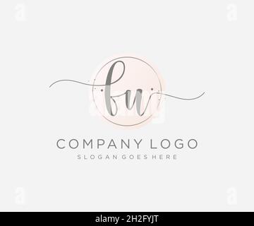 FU feminine logo. Usable for Nature, Salon, Spa, Cosmetic and Beauty Logos. Flat Vector Logo Design Template Element. Stock Vector