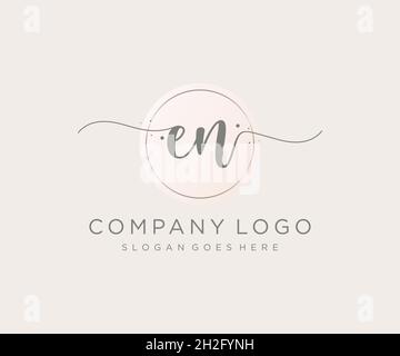 EN feminine logo. Usable for Nature, Salon, Spa, Cosmetic and Beauty Logos. Flat Vector Logo Design Template Element. Stock Vector