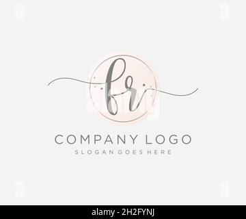 FR feminine logo. Usable for Nature, Salon, Spa, Cosmetic and Beauty Logos. Flat Vector Logo Design Template Element. Stock Vector