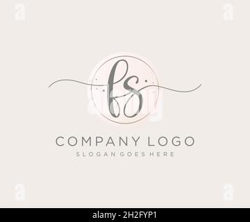 FS feminine logo. Usable for Nature, Salon, Spa, Cosmetic and Beauty Logos. Flat Vector Logo Design Template Element. Stock Vector