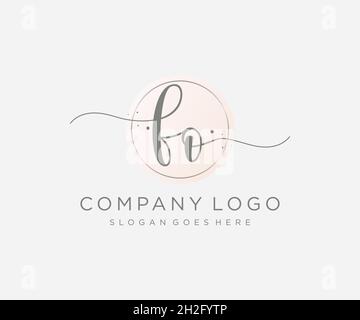 FO feminine logo. Usable for Nature, Salon, Spa, Cosmetic and Beauty Logos. Flat Vector Logo Design Template Element. Stock Vector