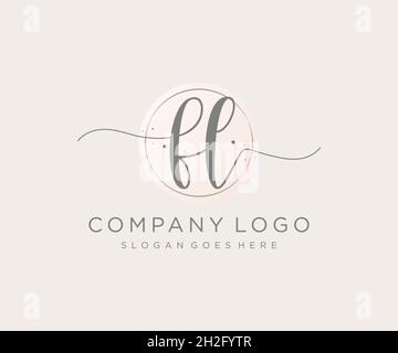 FL feminine logo. Usable for Nature, Salon, Spa, Cosmetic and Beauty Logos. Flat Vector Logo Design Template Element. Stock Vector