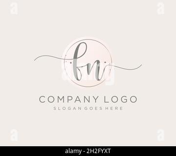 FN feminine logo. Usable for Nature, Salon, Spa, Cosmetic and Beauty Logos. Flat Vector Logo Design Template Element. Stock Vector