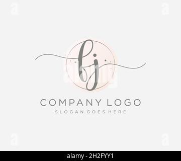 FJ feminine logo. Usable for Nature, Salon, Spa, Cosmetic and Beauty Logos. Flat Vector Logo Design Template Element. Stock Vector