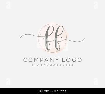 FF feminine logo. Usable for Nature, Salon, Spa, Cosmetic and Beauty Logos. Flat Vector Logo Design Template Element. Stock Vector