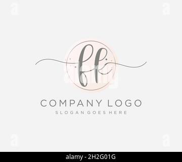FK feminine logo. Usable for Nature, Salon, Spa, Cosmetic and Beauty Logos. Flat Vector Logo Design Template Element. Stock Vector