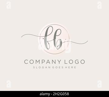 FB feminine logo. Usable for Nature, Salon, Spa, Cosmetic and Beauty Logos. Flat Vector Logo Design Template Element. Stock Vector
