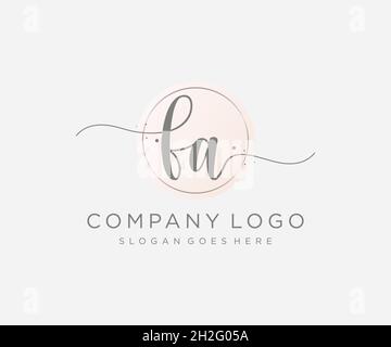 FA feminine logo. Usable for Nature, Salon, Spa, Cosmetic and Beauty Logos. Flat Vector Logo Design Template Element. Stock Vector