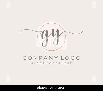GY feminine logo. Usable for Nature, Salon, Spa, Cosmetic and Beauty Logos. Flat Vector Logo Design Template Element. Stock Vector