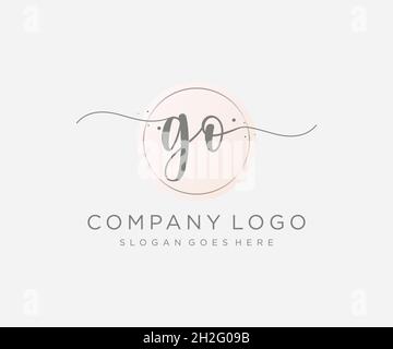 GO feminine logo. Usable for Nature, Salon, Spa, Cosmetic and Beauty Logos. Flat Vector Logo Design Template Element. Stock Vector