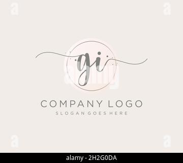 GI feminine logo. Usable for Nature, Salon, Spa, Cosmetic and Beauty Logos. Flat Vector Logo Design Template Element. Stock Vector