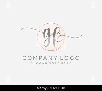 GK feminine logo. Usable for Nature, Salon, Spa, Cosmetic and Beauty Logos. Flat Vector Logo Design Template Element. Stock Vector