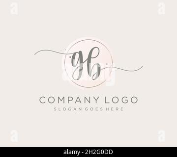 GB feminine logo. Usable for Nature, Salon, Spa, Cosmetic and Beauty Logos. Flat Vector Logo Design Template Element. Stock Vector