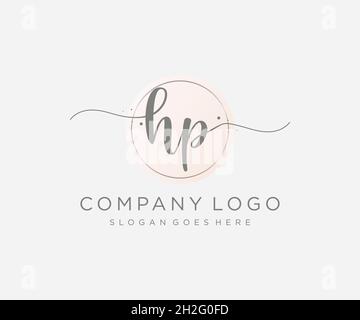 HP feminine logo. Usable for Nature, Salon, Spa, Cosmetic and Beauty Logos. Flat Vector Logo Design Template Element. Stock Vector