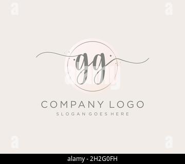 GG feminine logo. Usable for Nature, Salon, Spa, Cosmetic and Beauty Logos. Flat Vector Logo Design Template Element. Stock Vector
