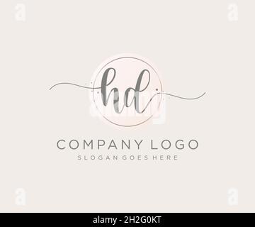 HD feminine logo. Usable for Nature, Salon, Spa, Cosmetic and Beauty Logos. Flat Vector Logo Design Template Element. Stock Vector