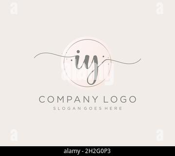 IY feminine logo. Usable for Nature, Salon, Spa, Cosmetic and Beauty Logos. Flat Vector Logo Design Template Element. Stock Vector