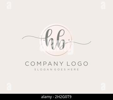 HB feminine logo. Usable for Nature, Salon, Spa, Cosmetic and Beauty Logos. Flat Vector Logo Design Template Element. Stock Vector