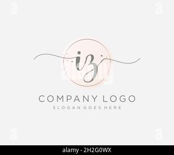 IZ feminine logo. Usable for Nature, Salon, Spa, Cosmetic and Beauty Logos. Flat Vector Logo Design Template Element. Stock Vector