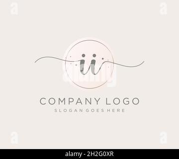 II feminine logo. Usable for Nature, Salon, Spa, Cosmetic and Beauty Logos. Flat Vector Logo Design Template Element. Stock Vector