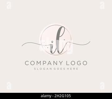 IL feminine logo. Usable for Nature, Salon, Spa, Cosmetic and Beauty Logos. Flat Vector Logo Design Template Element. Stock Vector
